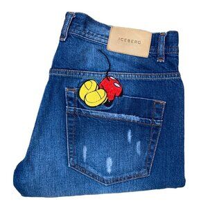 RARE Iceberg X Disney Embroidered Jeans 'Mickey Mouse 1974 to the Future Jeans'